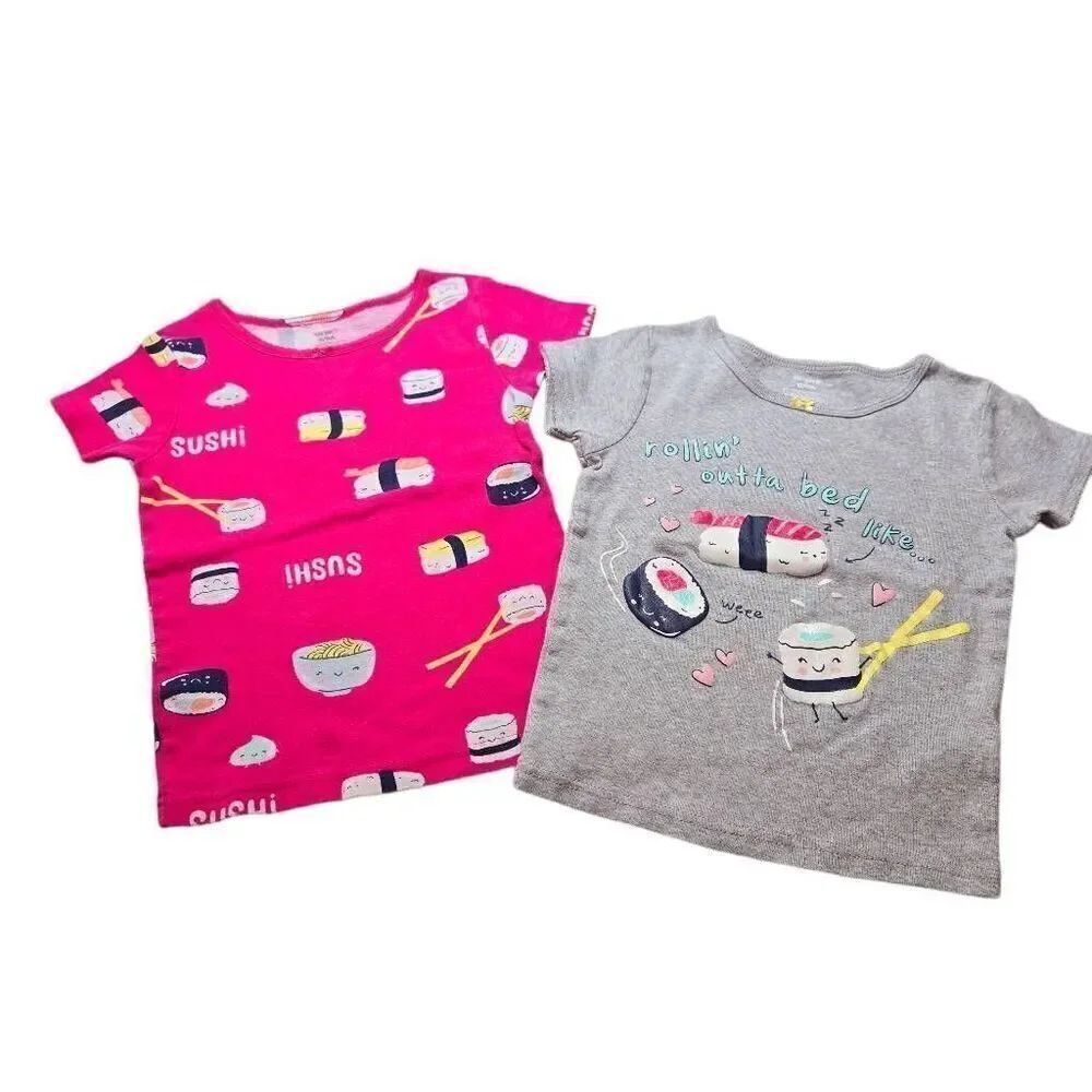 Carters sushi Pajama shirts girls 6 snug fit